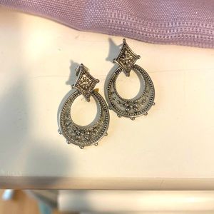 Sterling Silver Evergreen Oval Dangles